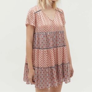 UO Pippa Chiffon Tiered Mini Dress